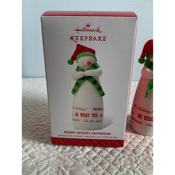 Hallmark Merry Wishes Snowman Ornament 2014 with box - Picture 7 of 14